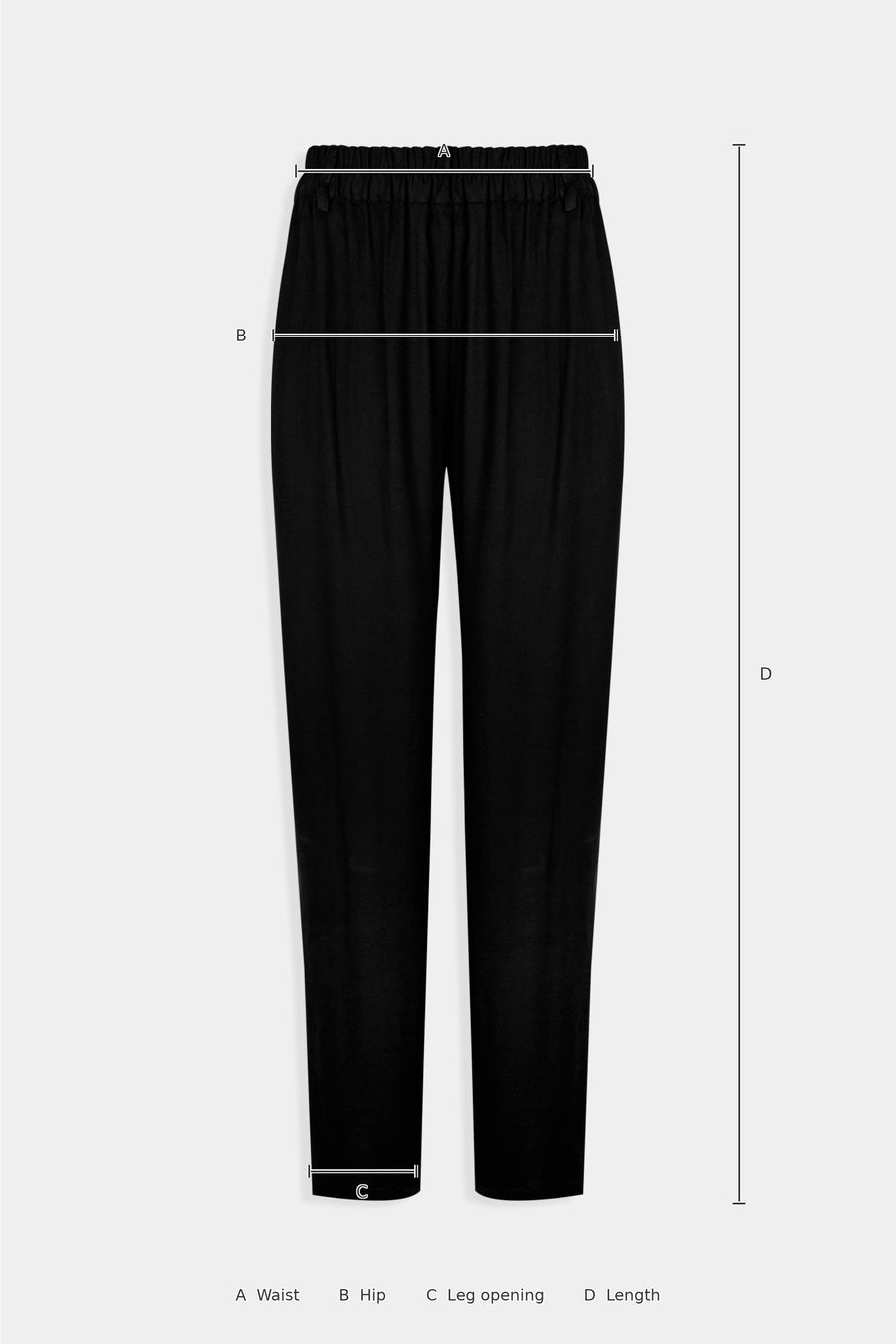 Size Guide – Sasanqua Black Pants