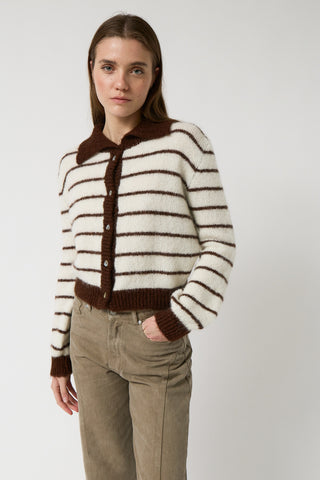 Praline Striped Cardigan in alpaca by amt. studio — image 7