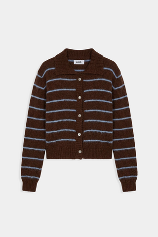 Praline Striped Cardigan in alpaca by amt. studio
